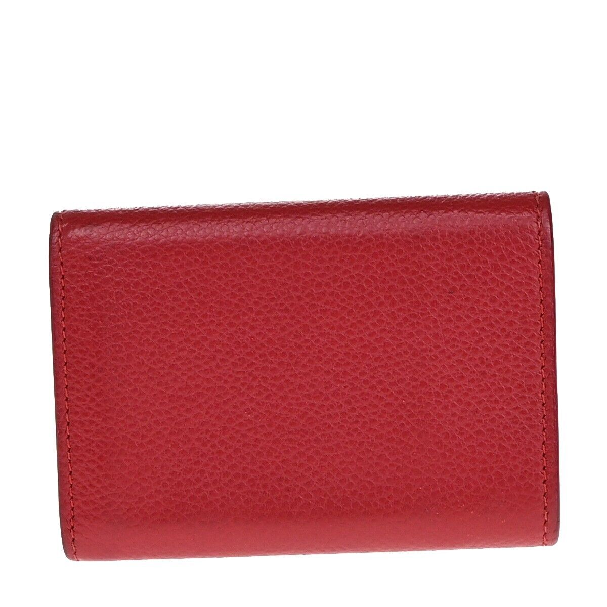 SAINT LAURENT Logo Trifold Wallet Purse Leather Red SHW Made in Italy 04KA226