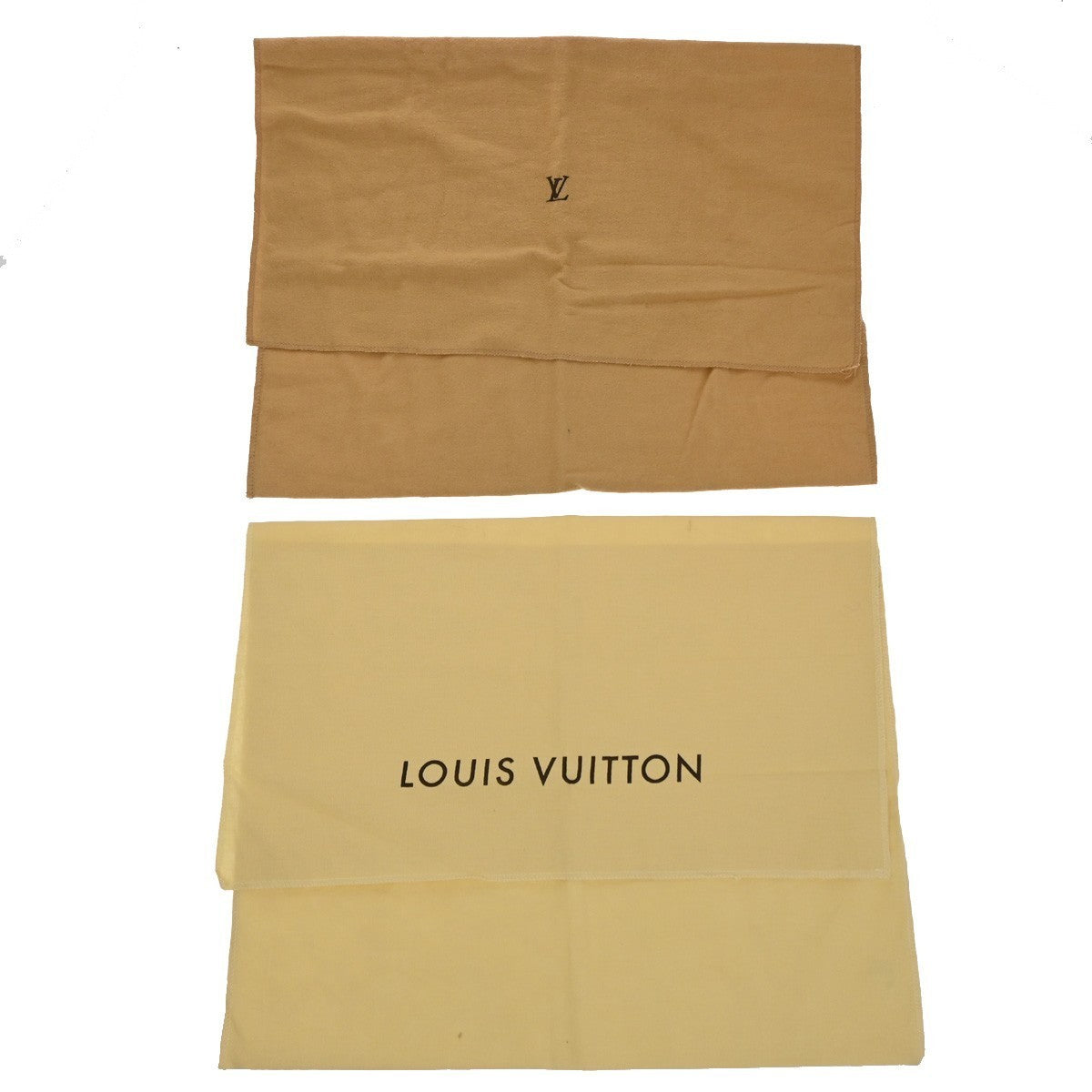 LOUIS VUITTON Logo 10 Set Dust Bag Drawstring Canvas Cotton Beige Brown 09KP230