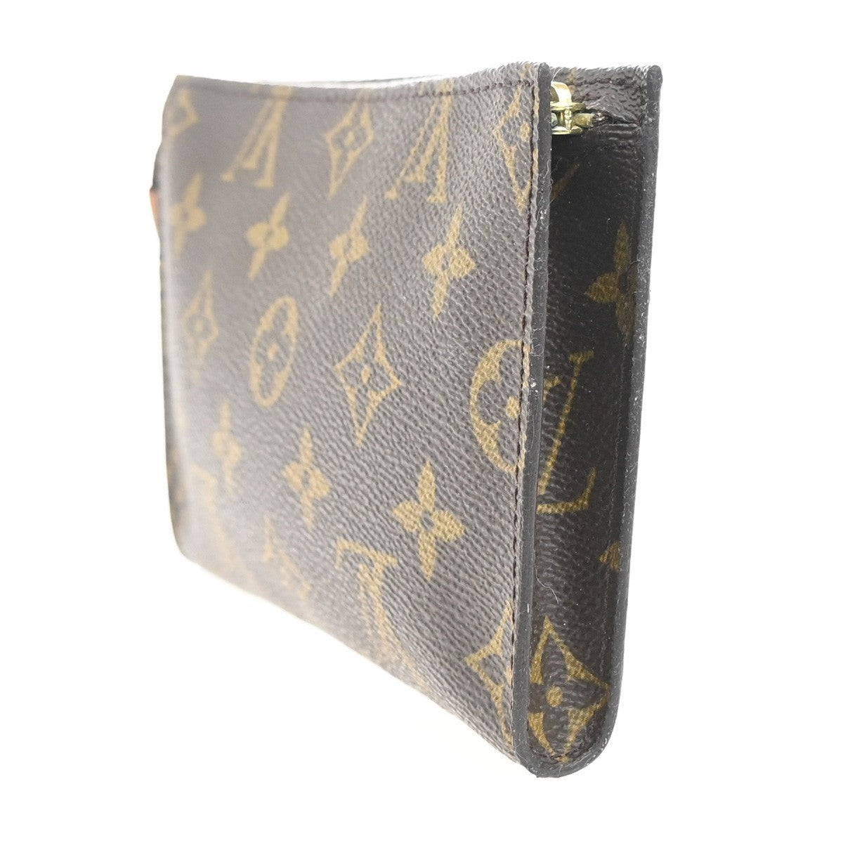 LOUIS VUITTON Logo BUCKET PM Pouch Bag Monogram Leather Brown GHW France 02KC509