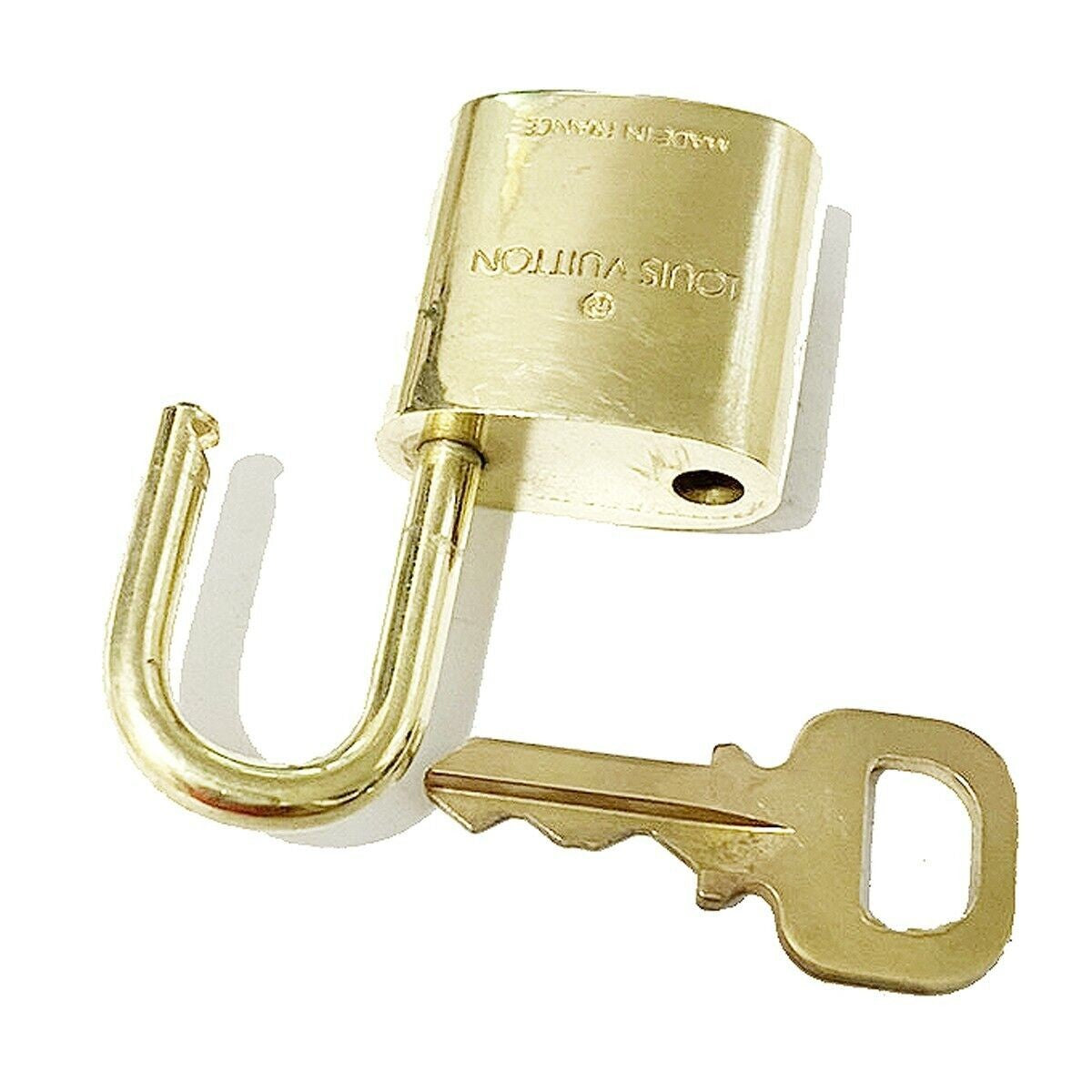 LOUIS VUITTON LV 10 SET PADLOCK KEY BAG CHARM CADENA GOLD-PLATED FRANCE 35MT271