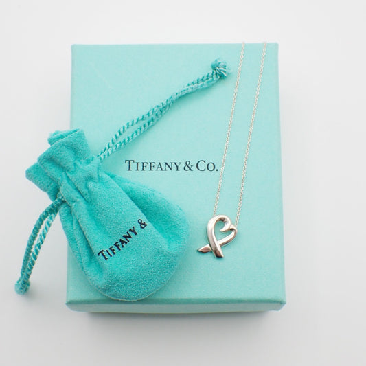 Tiffany & Co. Loving Heart Necklace Paloma Picasso Ag 925 Silver 05CA076