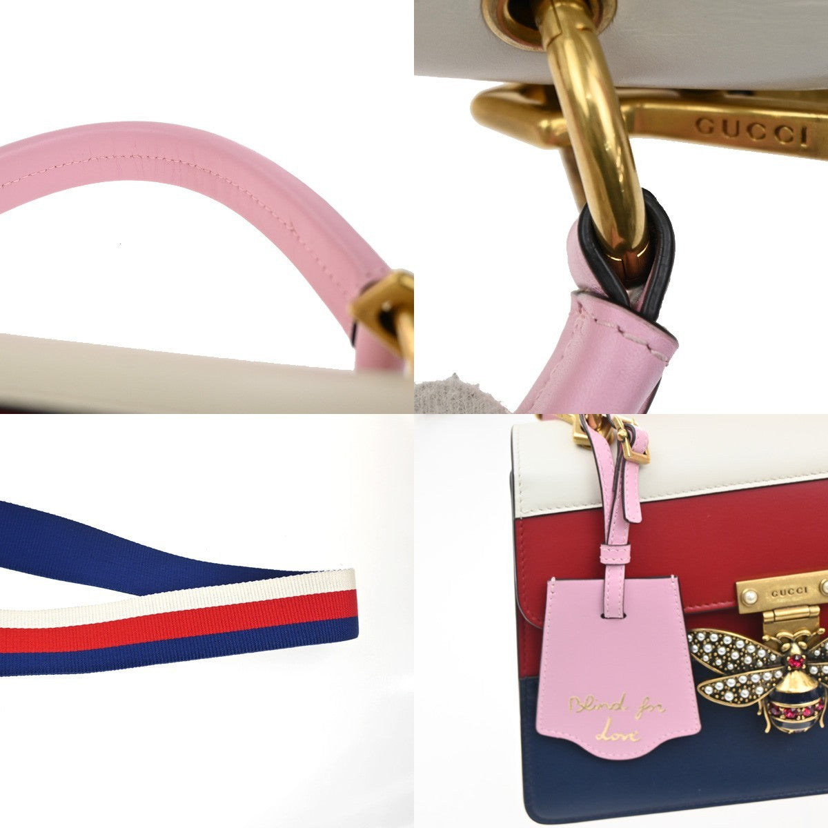 GUCCI Bee Queen Margaret Logo 2way Shoulder Hand Bag Leather GHW Italy 29RL718