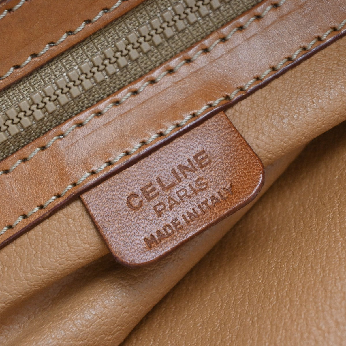CELINE Logo Macadam 2Way Shoulder Hand Bag PVC Leather Brown GHW Italy 31KP442