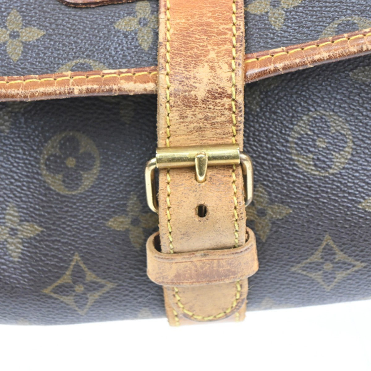 LOUIS VUITTON Logo Marne Shoulder Bag Monogram Leather Brown M51369 60MA308