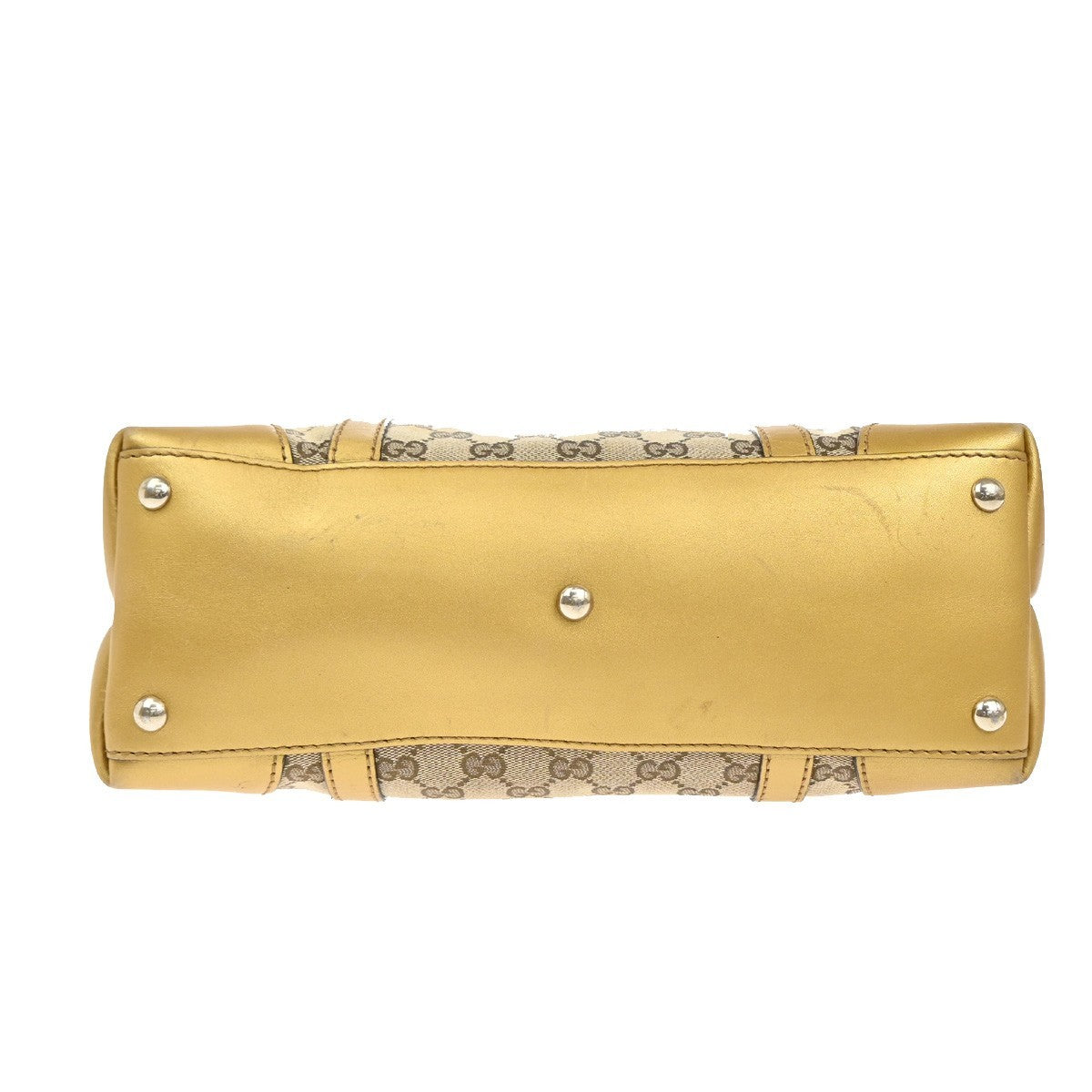 GUCCI GG Pattern Hand Bag Canvas Leather Heart-Shaped GG Charms Italy 39CA073