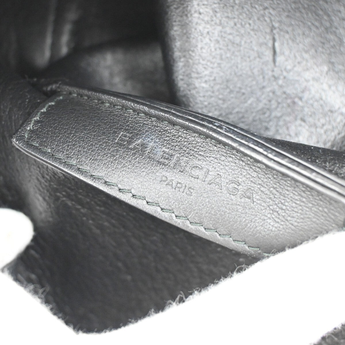 BALENCIAGA Logo Everyday Tote XS Shoulder Hand Bag Leather Black 83EF081