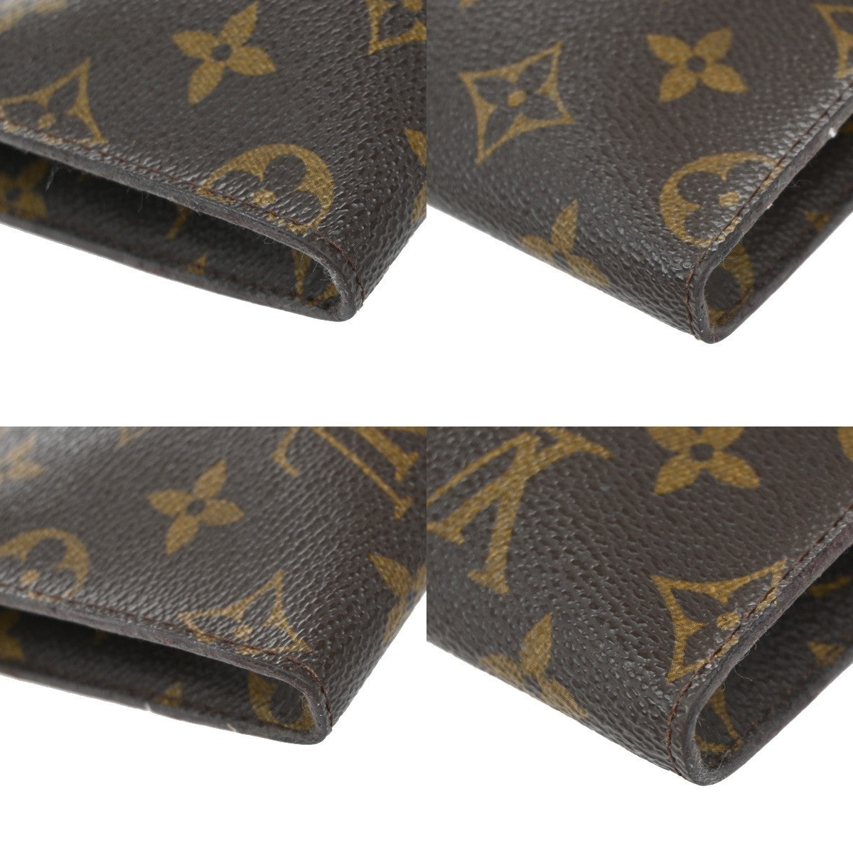 LOUIS VUITTON Logo Bucket PM Pouch Bag Monogram Leather Brown France 60KP176