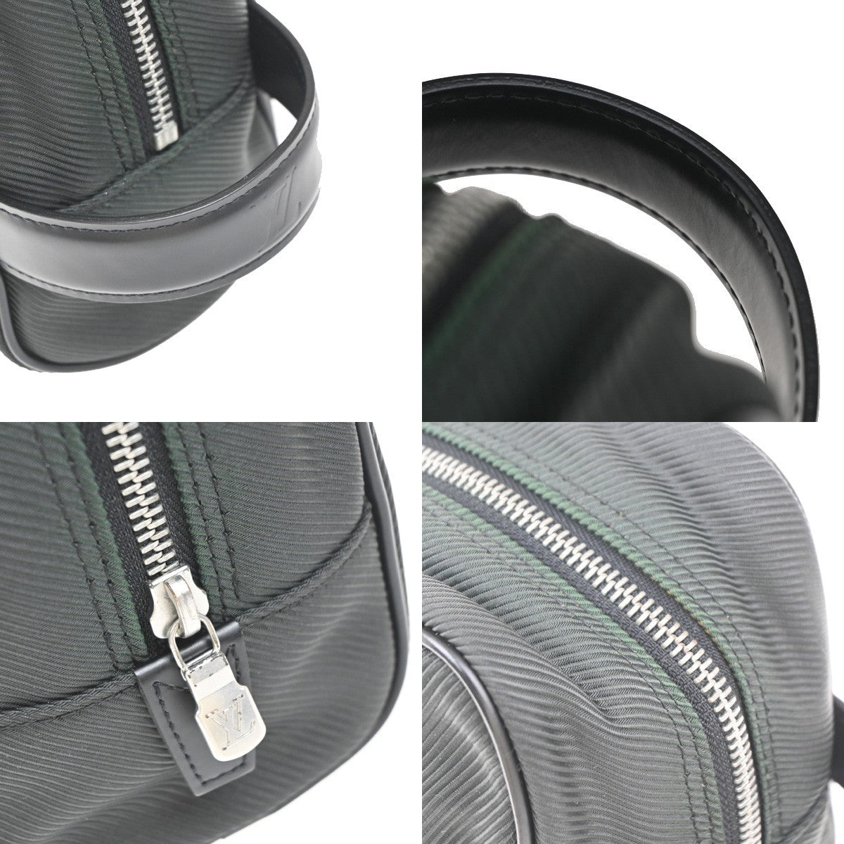 LOUIS VUITTON Parana Clutch Hand Bag Taiga Leather Nylon Green M30754 02KP364