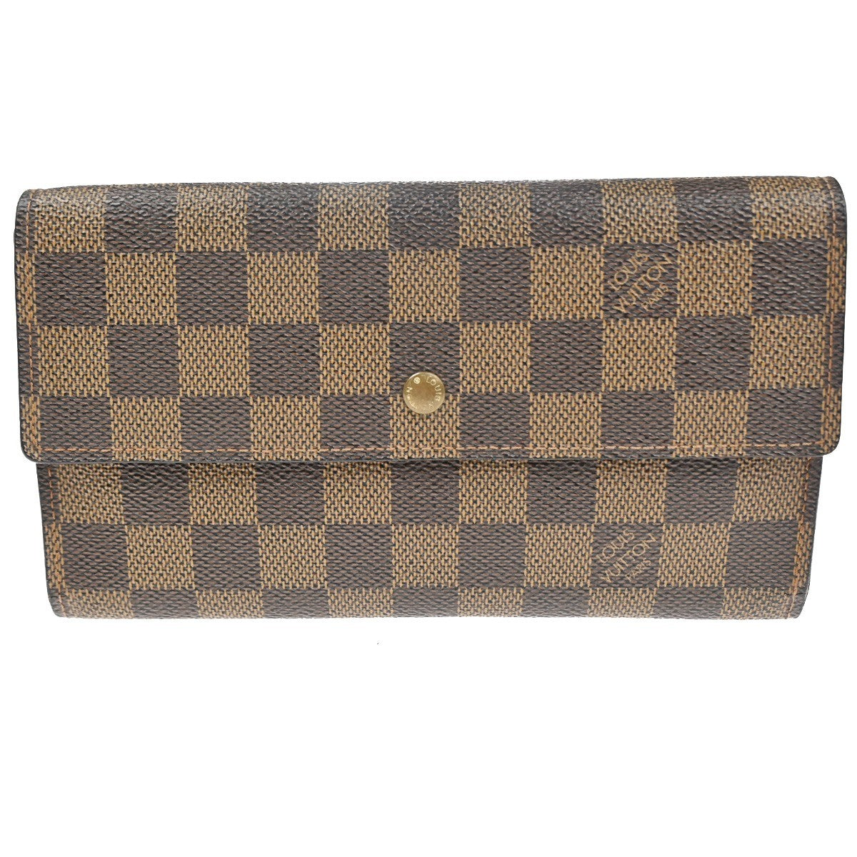 LOUIS VUITTON International Trifold Wallet Damier Leather Brown N61215 68KD003