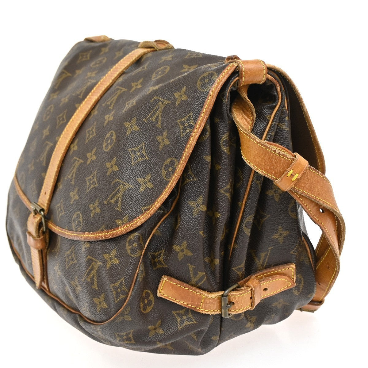LOUIS VUITTON Saumur 35 Shoulder Bag Monogram Leather BN France M42254 87KC044