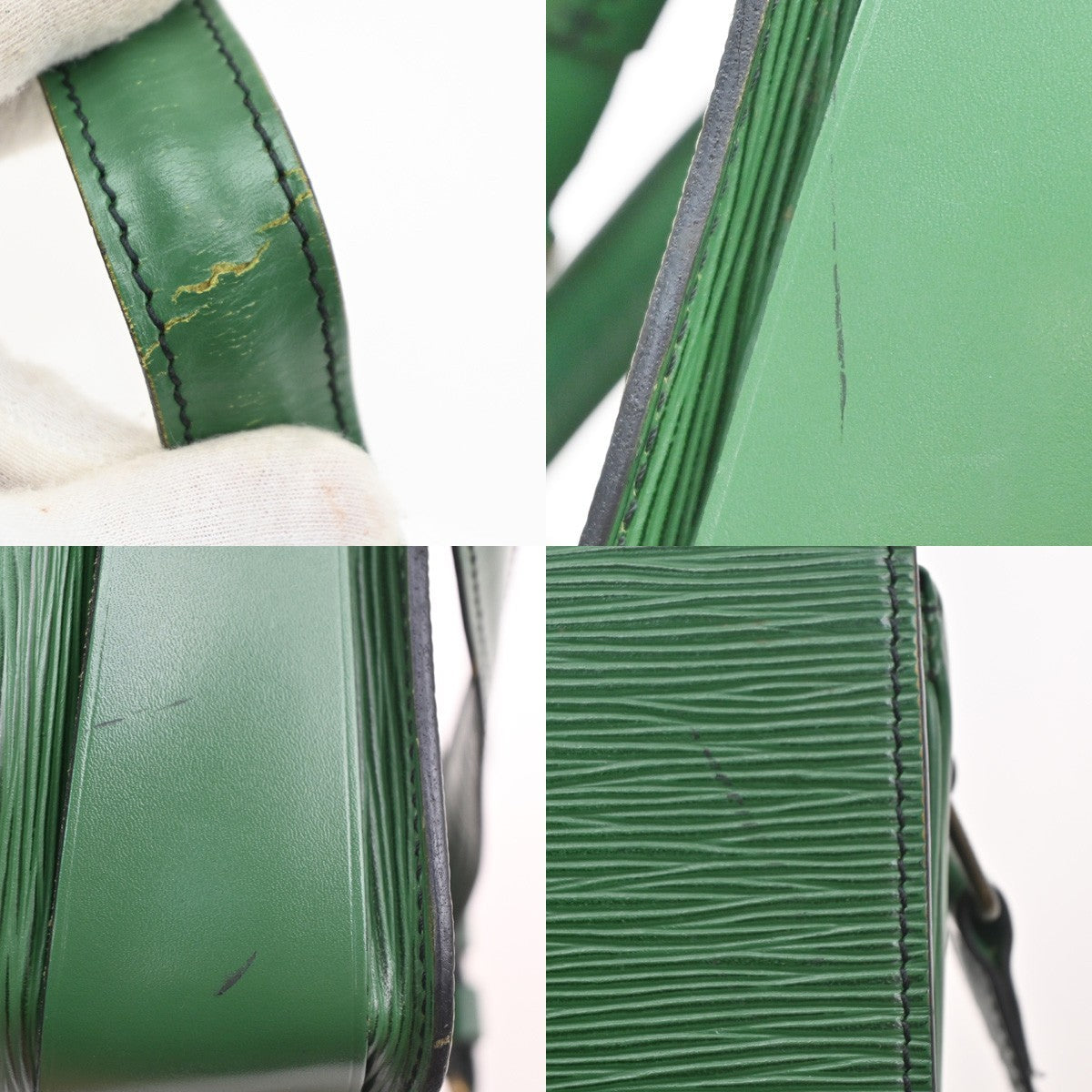 LOUIS VUITTON LV Cartouchiere MM Shoulder Bag Epi Leather Green M52244 80SA155