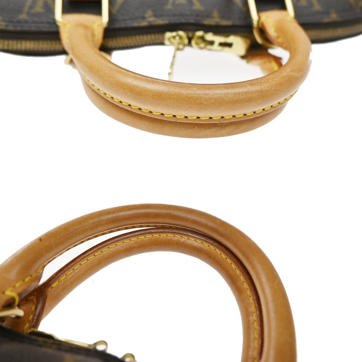 LOUIS VUITTON LV Logo Alma Hand Bag Monogram Leather Brown M51130 62KD431