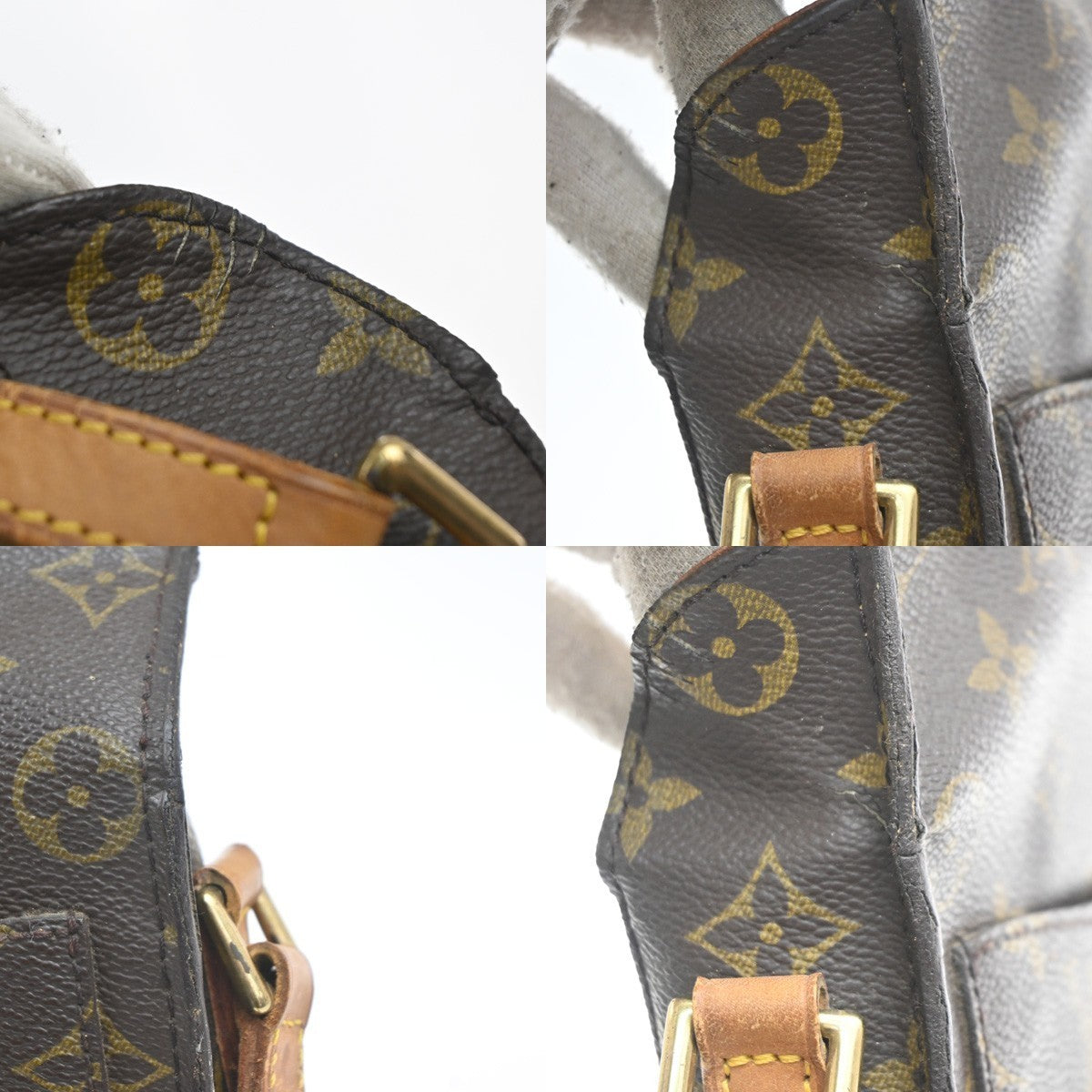 LOUIS VUITTON Saint Cloud MM Shoulder Bag Monogram Leather Brown M51243 34MA375