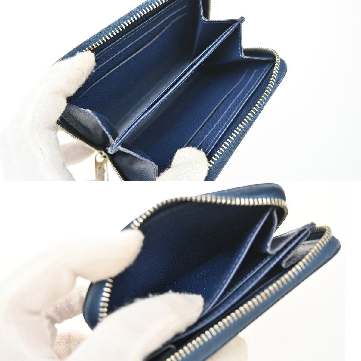 LOUIS VUITTON Zippy Coin Case Compact Wallet Epi Leather Blue M60384 67EG016