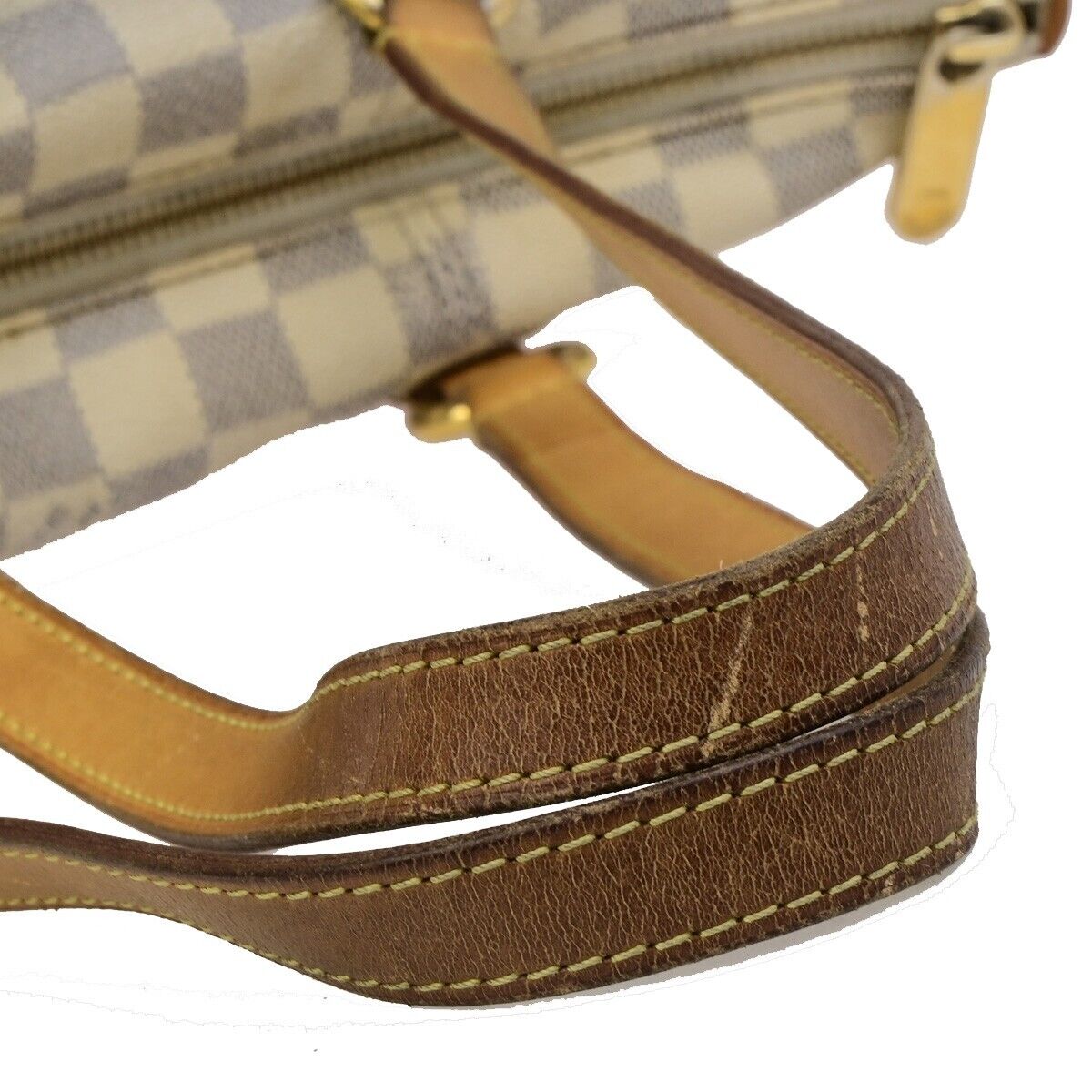 LOUIS VUITTON Totally PM Shoulder Bag Damier Azur Leather White N51261 84ED188