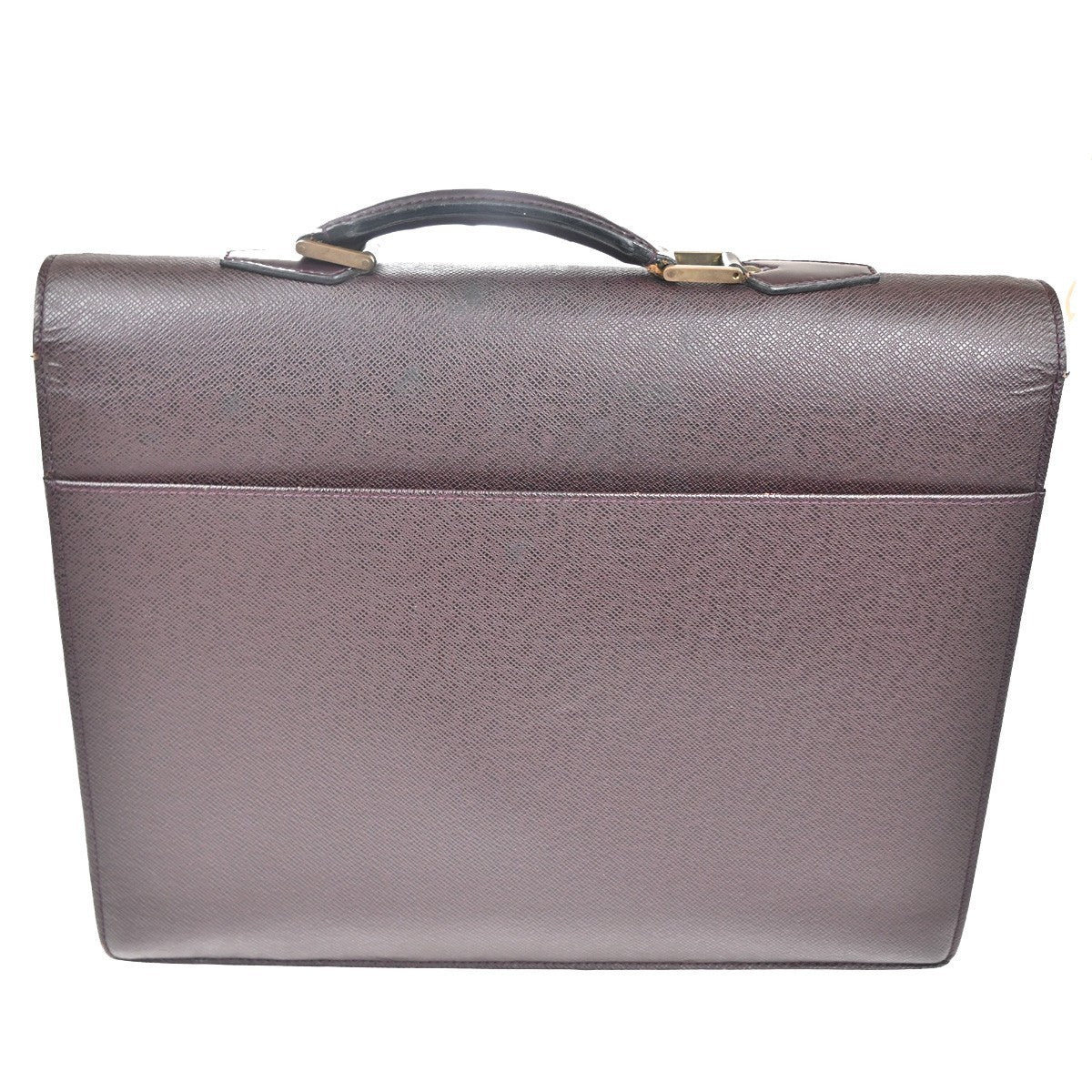 LOUIS VUITTON LV Moskova Briefcase Hand Bag Taiga Leather Purple M30036 67KC395