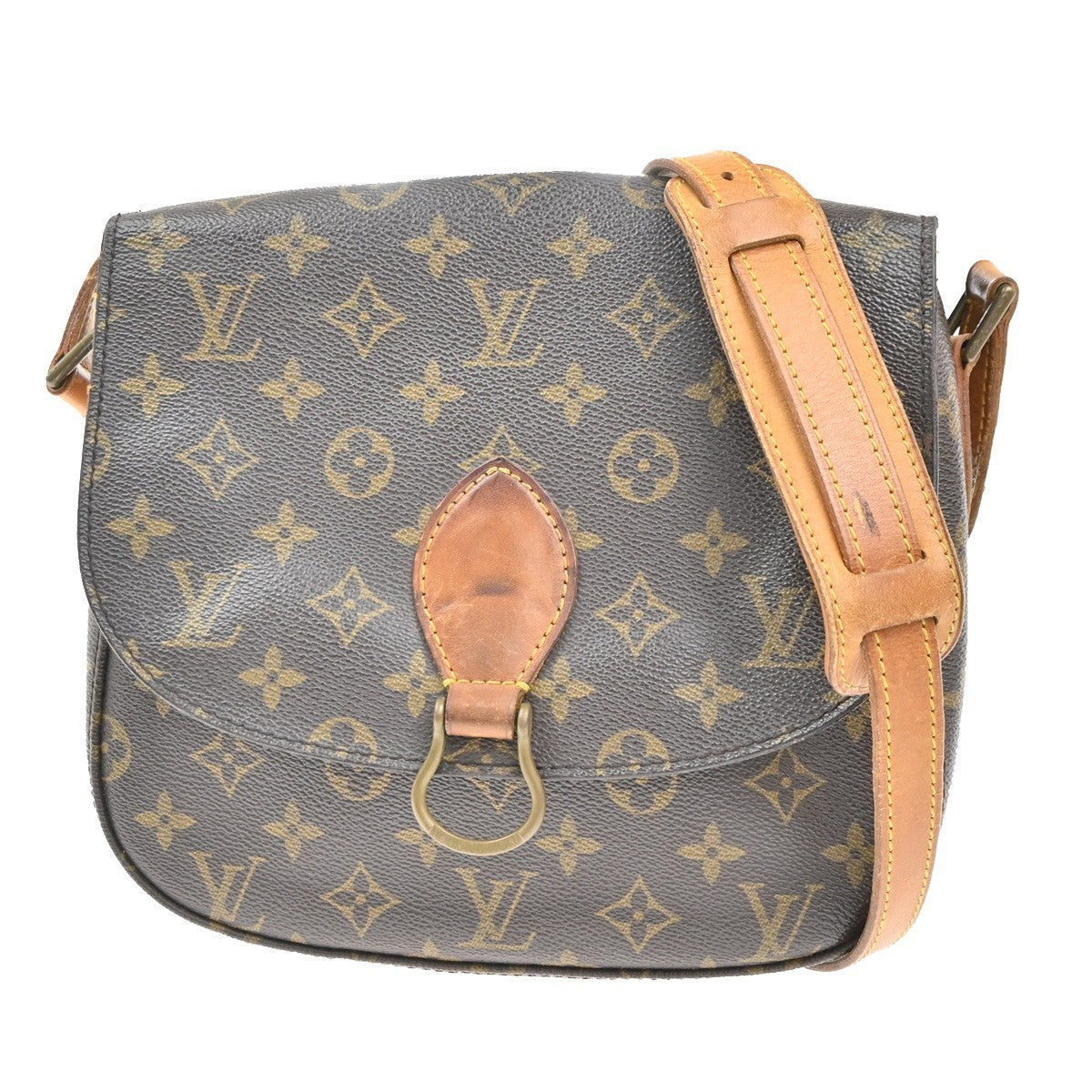 LOUIS VUITTON Saint Cloud GM Shoulder Bag Monogram Leather Brown M51242 34MA363
