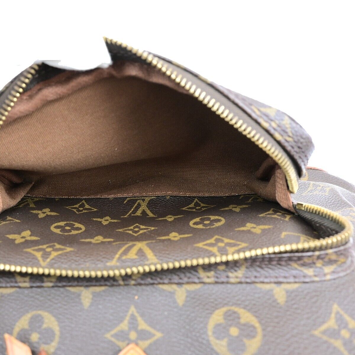 LOUIS VUITTON Montsouris GM Backpack Bag Monogram Leather Brown M51135 18ED898