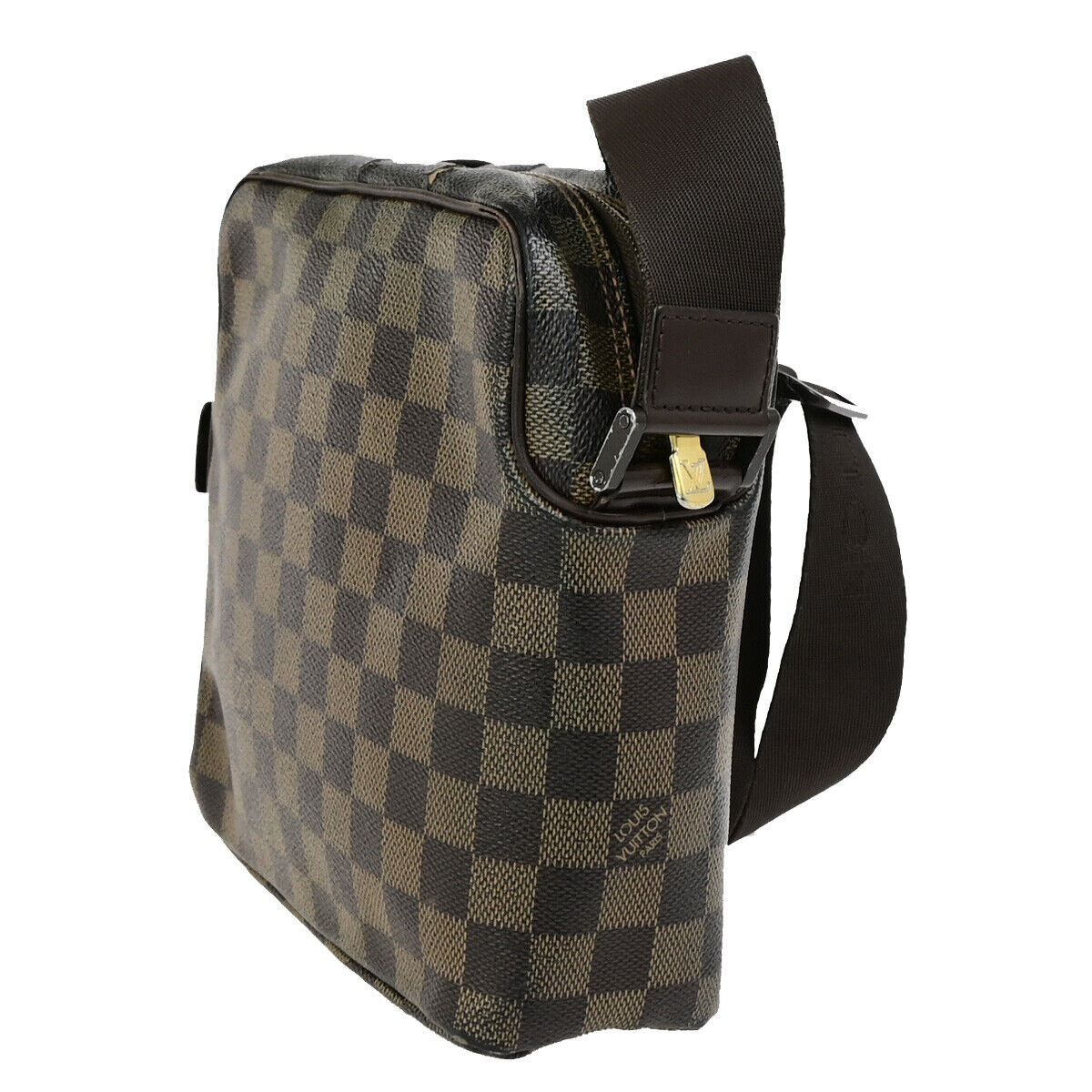 LOUIS VUITTON Olav PM Shoulder Bag Damier Ebene Leather Brown N41442 69YG638
