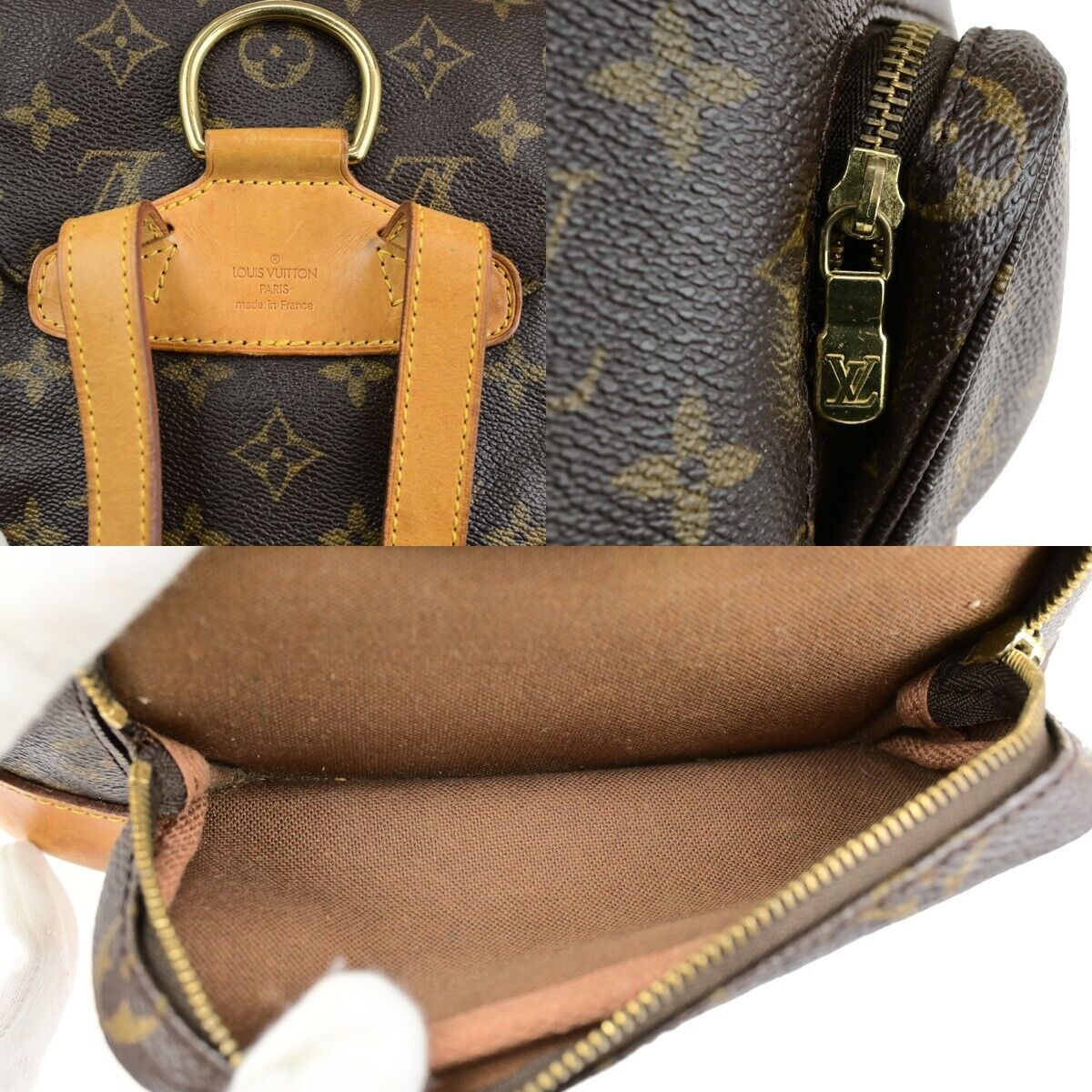 LOUIS VUITTON Montsouris MM Backpack Bag Monogram Leather Brown M51136 79SJ596