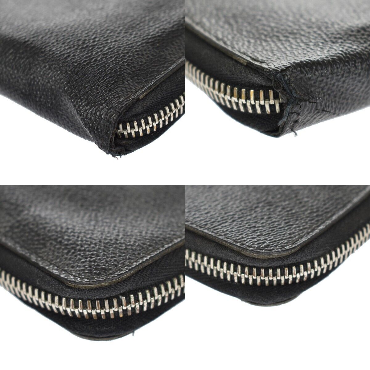 LOUIS VUITTON Zippy Wallet Vertical Damier Graphite Leather BK N63095 66SH075