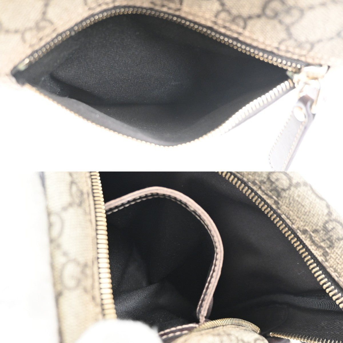 GUCCI Logo GG Pattern Shoulder Bag Supreme Leather Beige Italy GHW 39KC471
