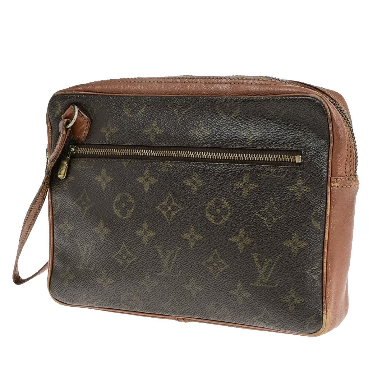 LOUIS VUITTON Sac Sport Clutch Hand Bag Monogram Leather Brown France 07KC335