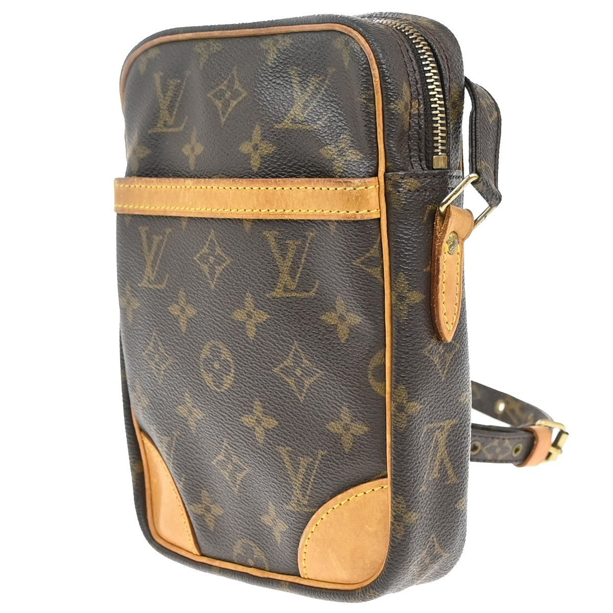 LOUIS VUITTON Danube Shoulder Bag Monogram Leather Brown France M45266 32EF959