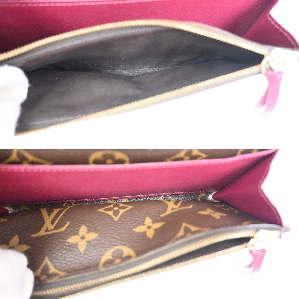 LOUIS VUITTON Emilie Long Wallet Monogram Leather Brown GHW Spain M60697 01KC903