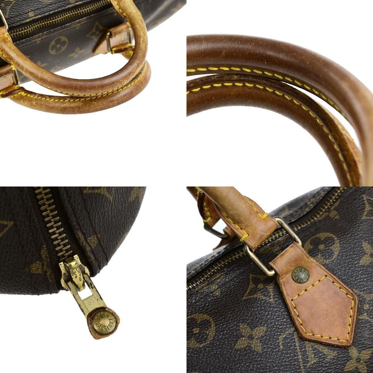 LOUIS VUITTON Speedy 30 Travel Hand Bag Monogram Leather Brown M41526 69ED016