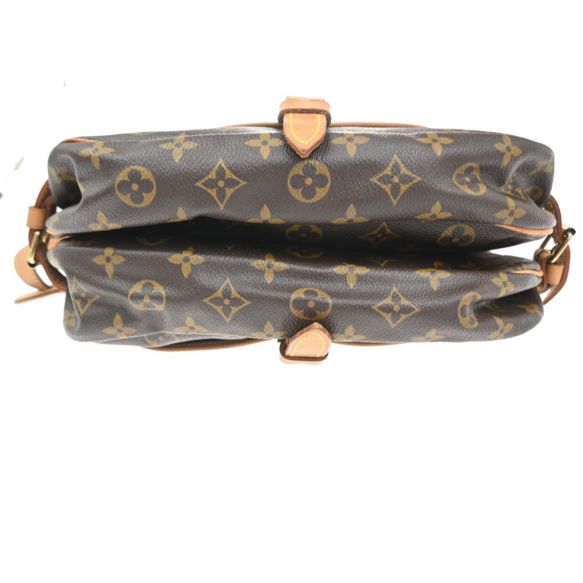 LOUIS VUITTON Logo Saumur 30 Shoulder Bag Monogram Leather Brown M42256 16CA598