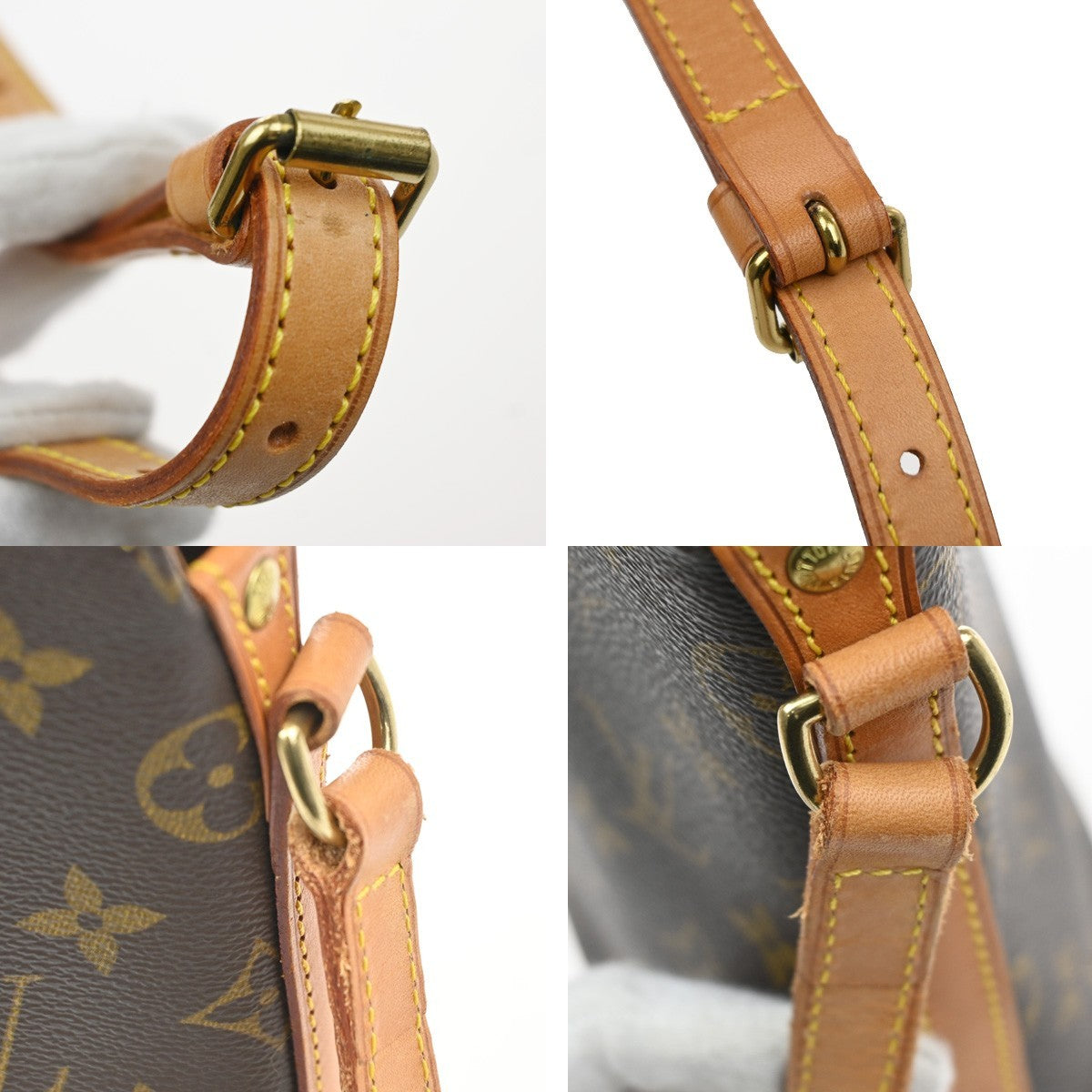 LOUIS VUITTON Logo Drouot Shoulder Bag Monogram Leather Brown M51290 77YH948