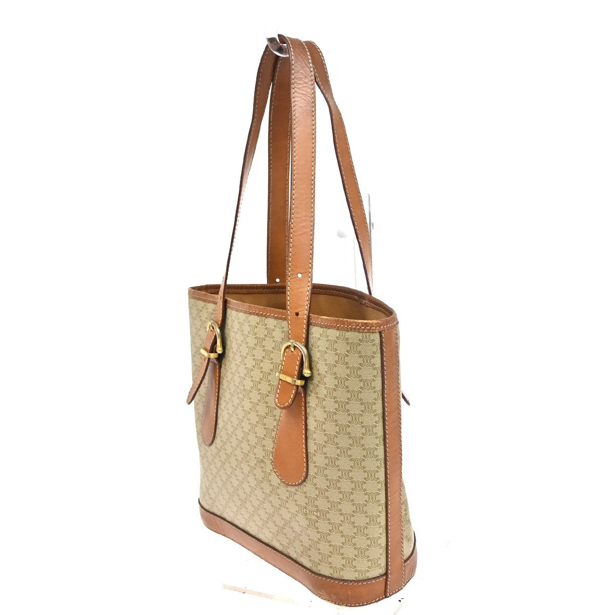 CELINE Logo Macadam Pattern Shoulder Teto Bag PVC Leather BN GHW Italy 60KC736