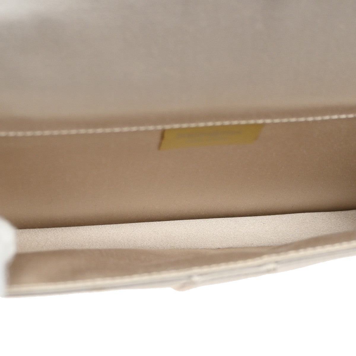 YVES SAINT LAURENT YSL Logo Shoulder Bag Satin Light Beige Italy SHW 82RL766