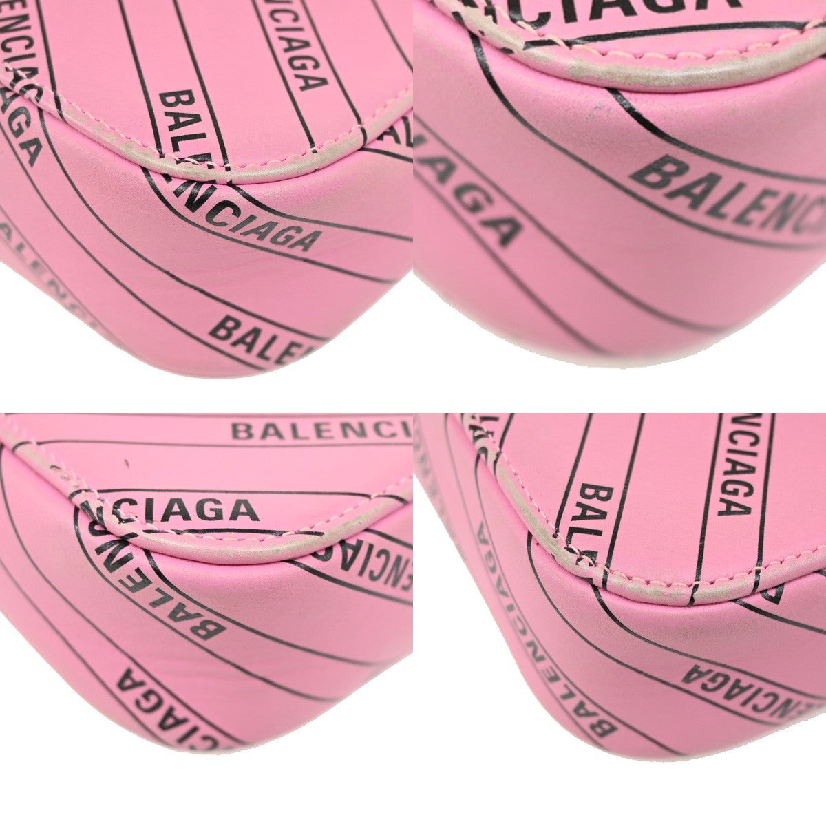 BALENCIAGA Logo Everyday Mini Shoulder Camera Bag Leather Pink Italy 32CA240