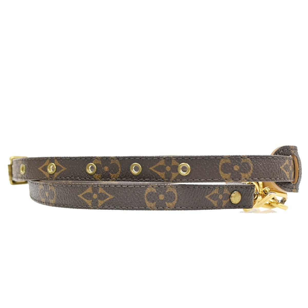LOUIS VUITTON Shoulder Strap Monogram Leather Brown Gold Bag Accessory 60TA626
