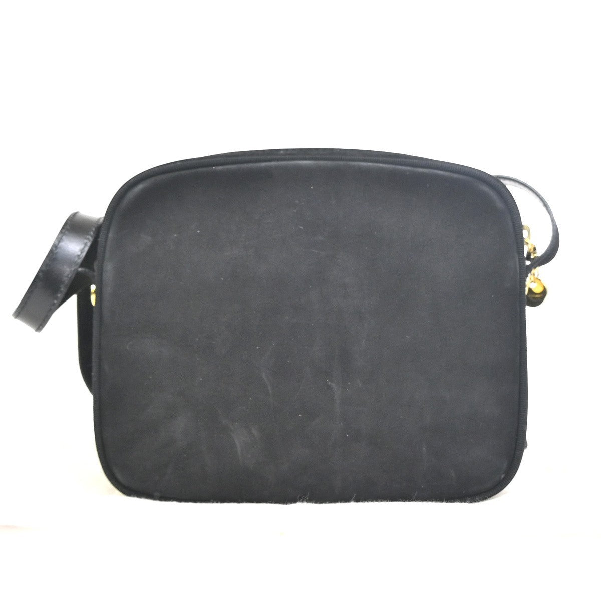 SALVATORE FERRAGAMO Vara Shoulder Crossbody Bag Suede Leather Black 36ZA124