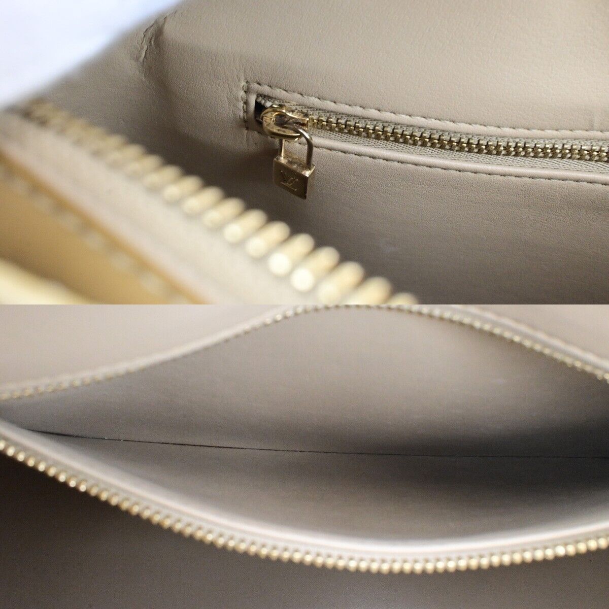 LOUIS VUITTON Houston Shoulder Bag Monogram Vernis Leather Beige M91004 33FB240