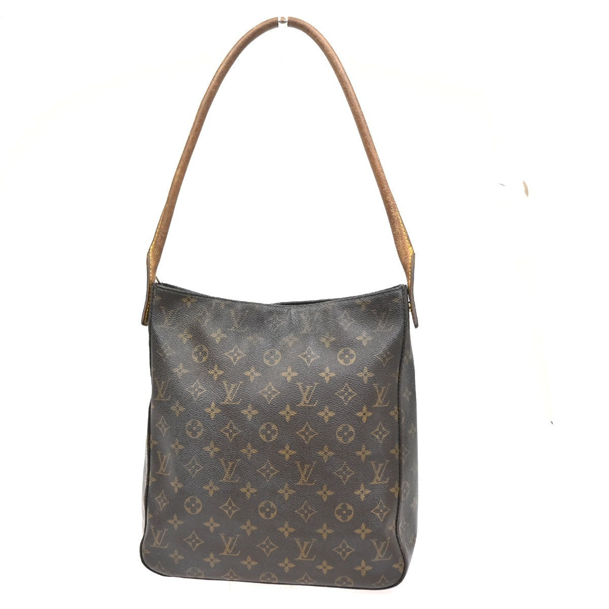 LOUIS VUITTON Logo Looping GM Shoulder Bag Monogram Leather Brown M51145 39KC481
