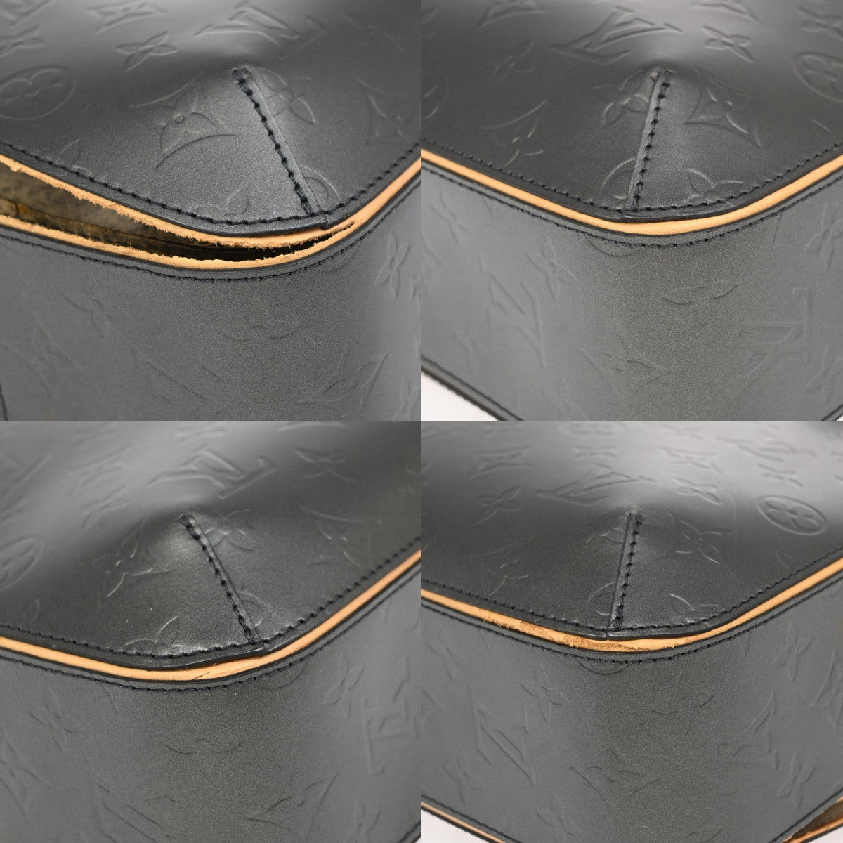 LOUIS VUITTON Malden Hand Tote Bag Monogram Mat Leather Black M55132 84KB365