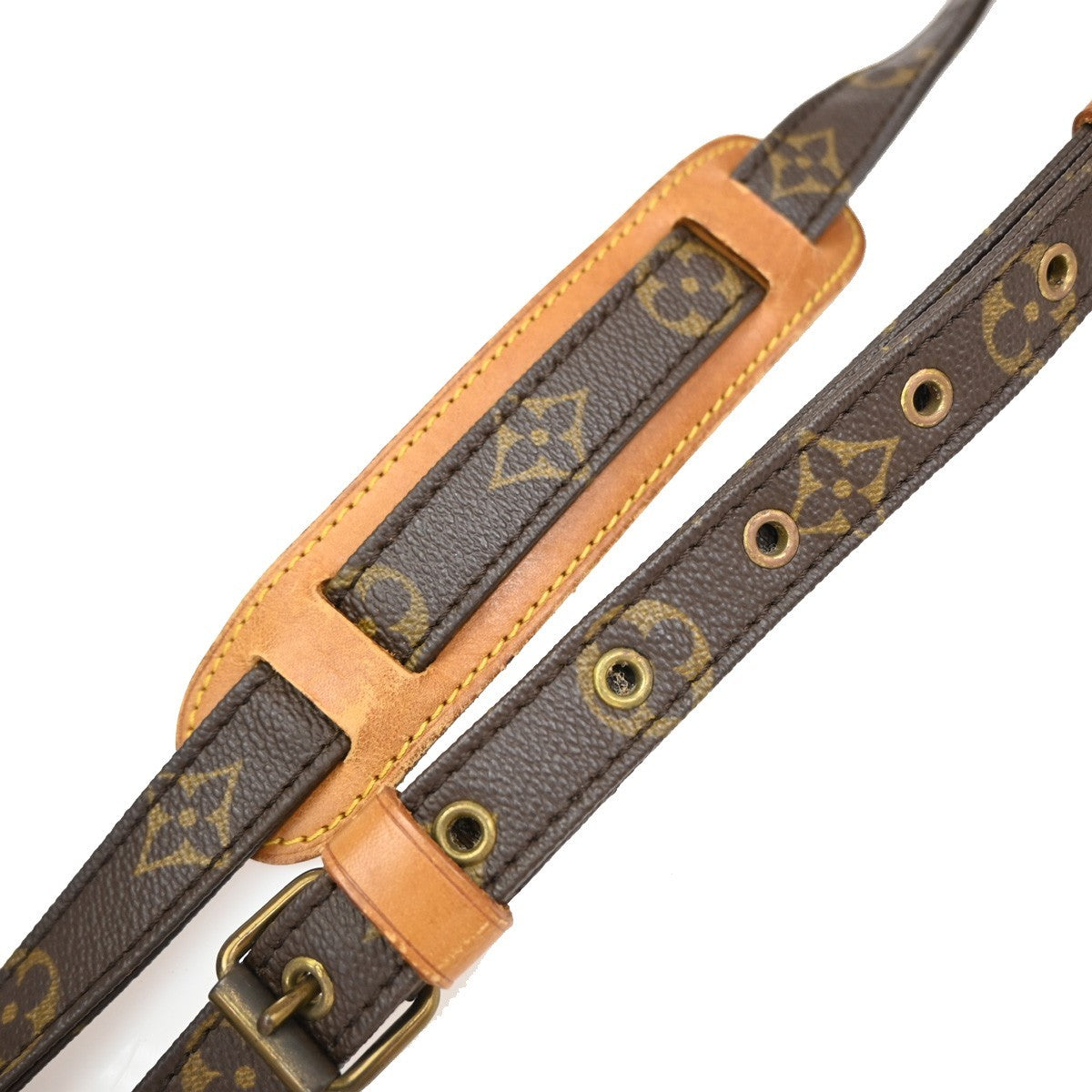 LOUIS VUITTON Logo Danube MM Shoulder Bag Monogram Leather Brown M45264 31KB403