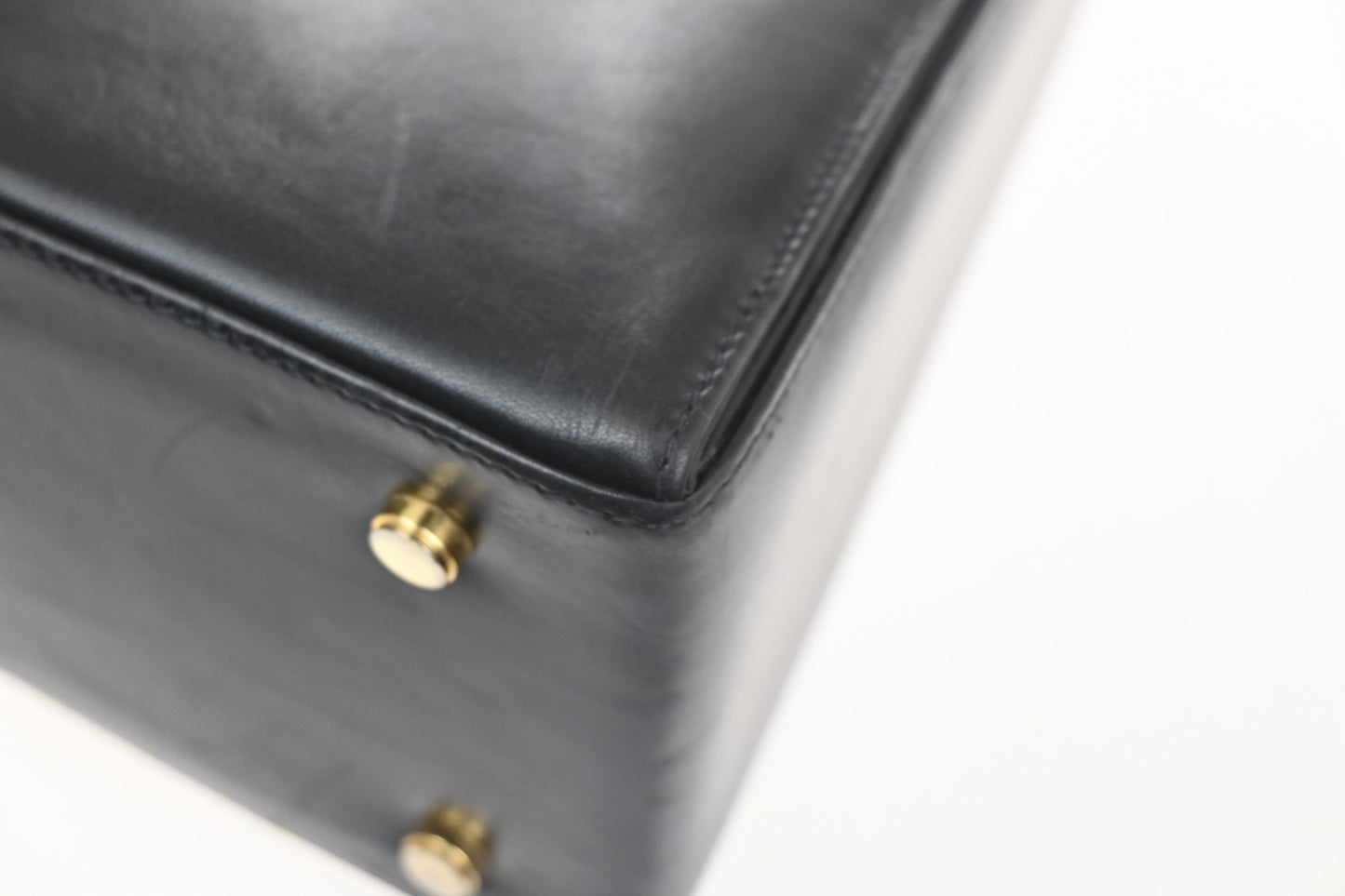 SALVATORE FERRAGAMO Gancini Hand Bag Leather Black GHW 38ZA214