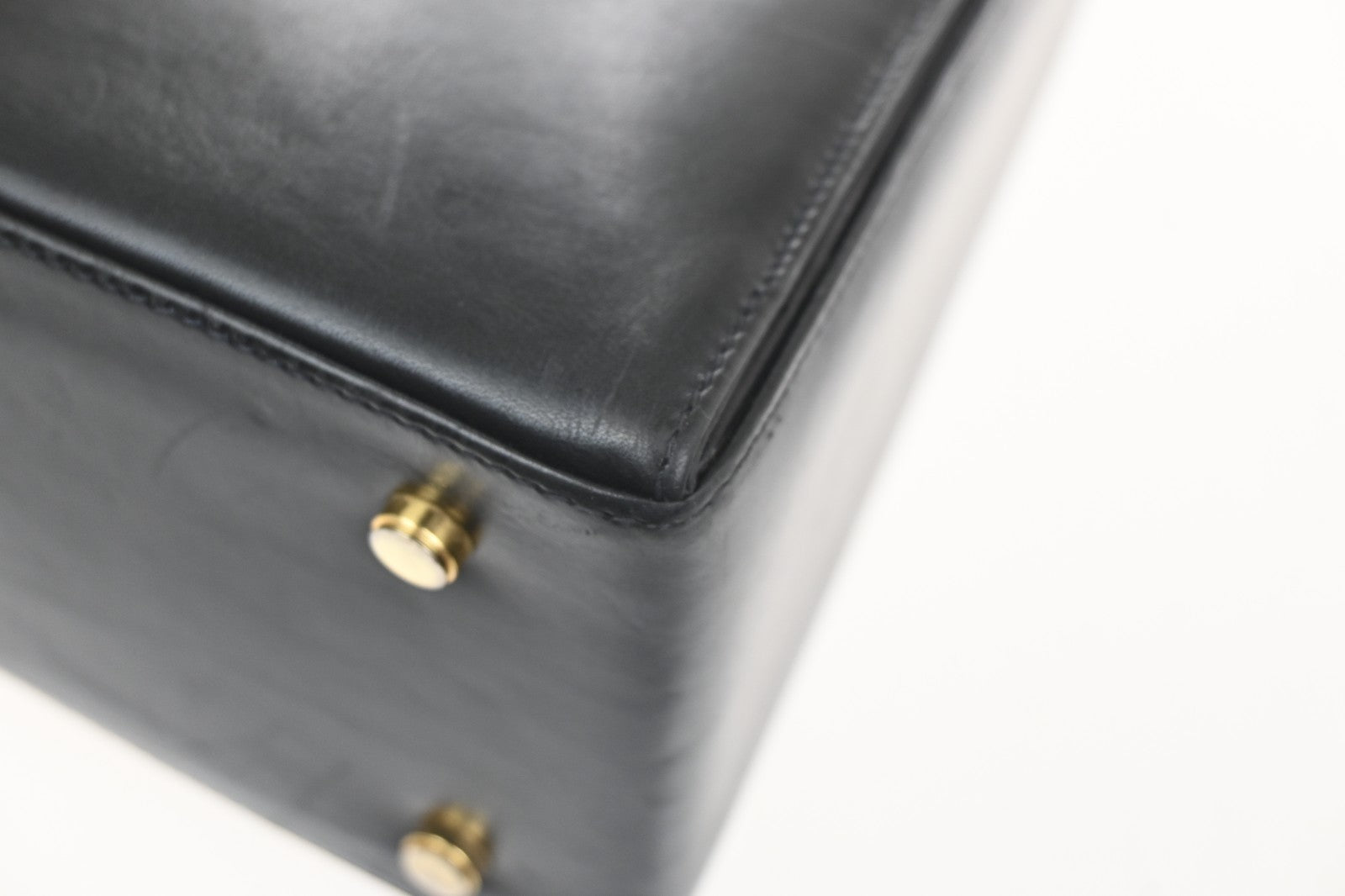 SALVATORE FERRAGAMO Gancini Hand Bag Leather Black GHW 38ZA214