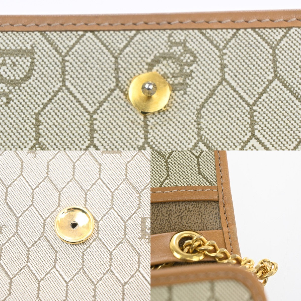 CHRISTIAN DIOR Honeycomb Pattern Shoulder Hand Bag PVC Leather BE France 32MA466