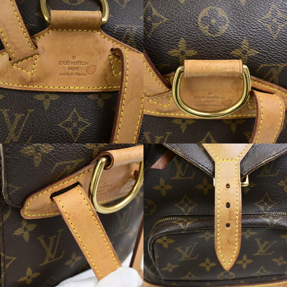 LOUIS VUITTON Montsouris MM Backpack Bag Monogram Leather Brown M51136 18YG489