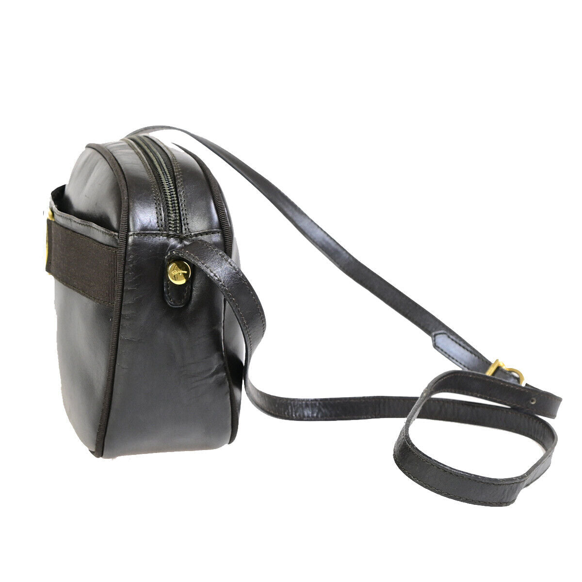 SALVATORE FERRAGAMO Logo Vara Shoulder Bag Leather Brown GHW Italy 02YG260
