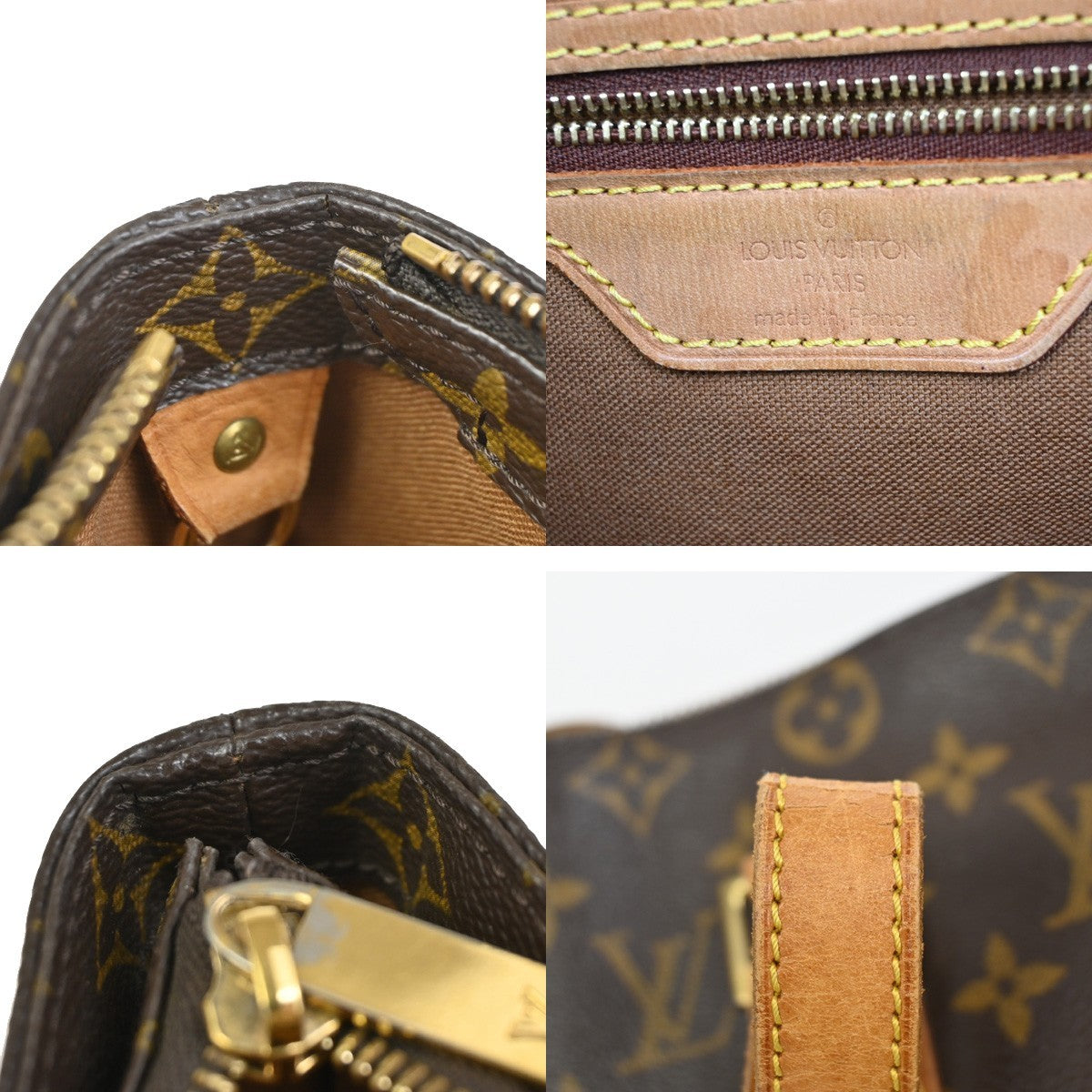 LOUIS VUITTON Cabas Mezzo Shoulder Bag Monogram Leather Brown M51151 73ZA298