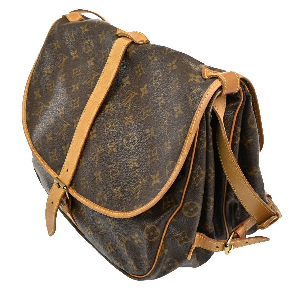LOUIS VUITTON Saumur 35 Shoulder Bag Monogram Leather BN France M42254 16TA342