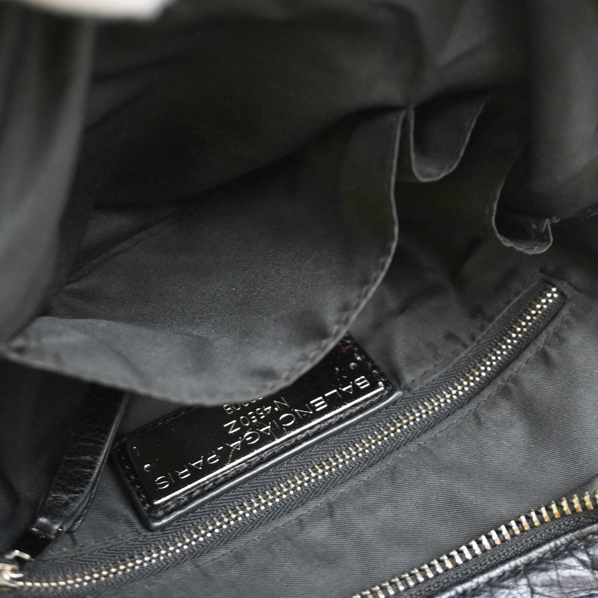BALENCIAGA Logo Shoulder Hand Messenger Bag Leather Canvas Black 15CB003