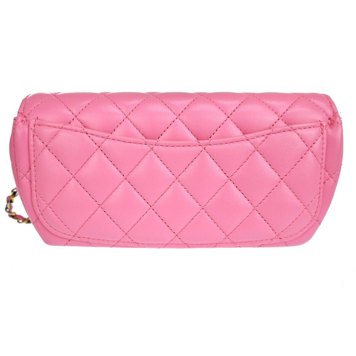 CHANEL CC Matelasse Chain Mini Shoulder Bag Sunglasses Case Leather PK 307RH968